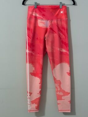 KRS Pink Camo High Waist Leggings Womens One Size Stretch Athleisure 24.5 Inseam